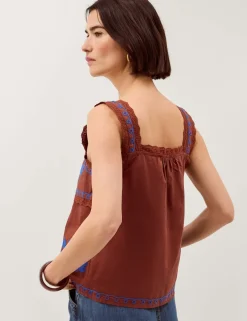 Pure Cotton Embroidered Broderie Lace Blouse