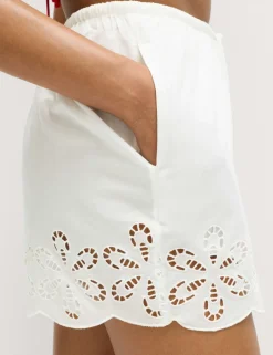 Pure Cotton Embroidered Beach Shorts