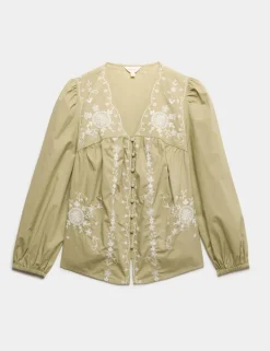 Pure Cotton Embroidered Blouse
