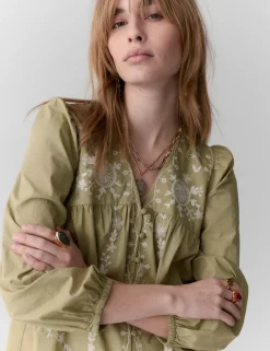 Pure Cotton Embroidered Blouse