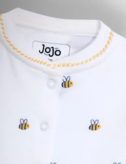 Pure Cotton Embroidered Bee Sleepsuit (7lbs-18 Mths)
