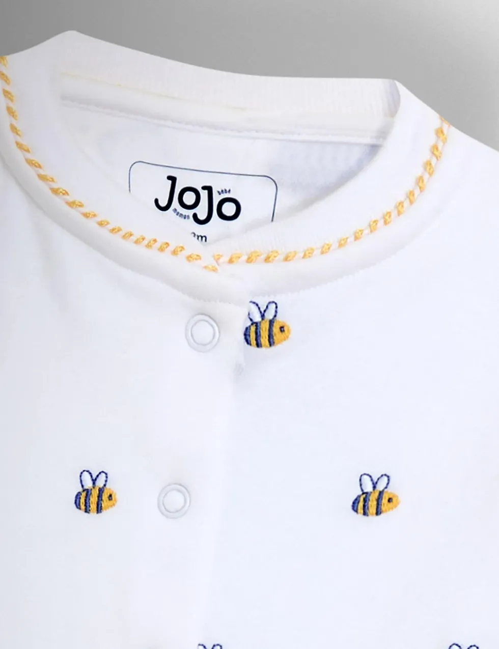 Pure Cotton Embroidered Bee Sleepsuit (7lbs-18 Mths)