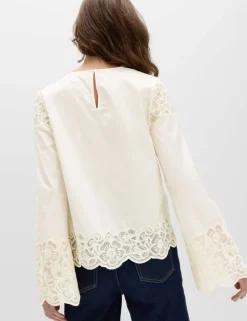 Pure Cotton Embroidered Cutwork Top