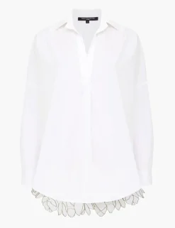 Pure Cotton Embroidered Cut Out Back Shirt