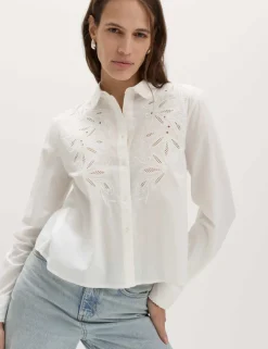 Pure Cotton Embroidered Collared Shirt