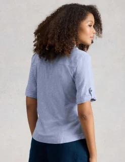 Pure Cotton Embroidered Collared Shirt