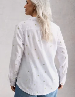Pure Cotton Embroidered Collared Shirt