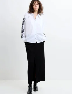 Pure Cotton Embroidered Collared Shirt