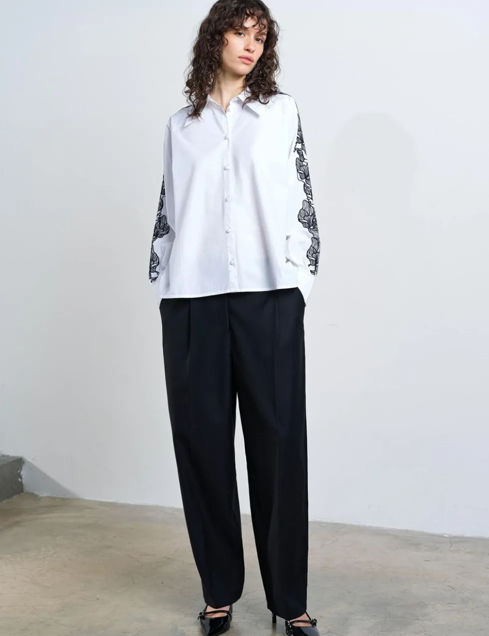 Pure Cotton Embroidered Collared Shirt
