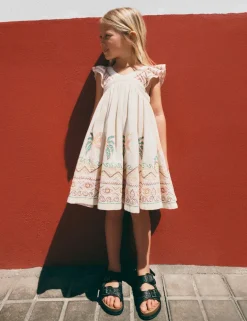 Pure Cotton Embroidered Dress (2-16 Yrs)