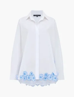 Pure Cotton Embroidered Floral Shirt