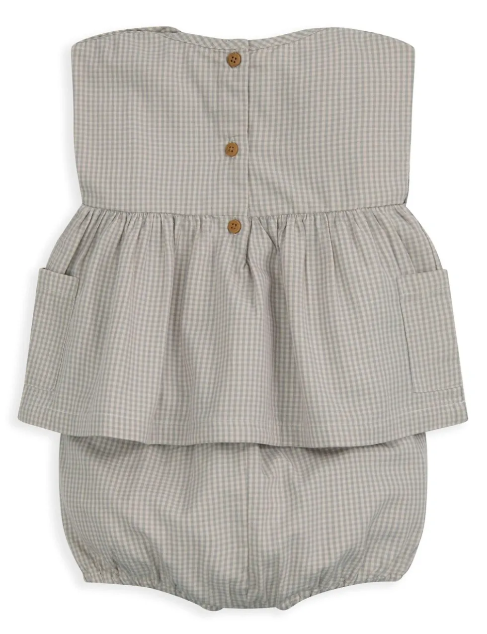 Pure Cotton Embroidered Gingham Outfit (0-24 Mths)