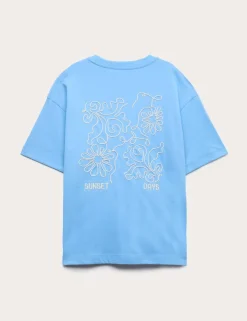 Pure Cotton Embroidered Graphic T-Shirt (6-16 Yrs)