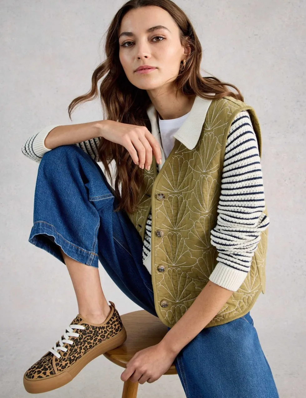 Pure Cotton Embroidered Gilet