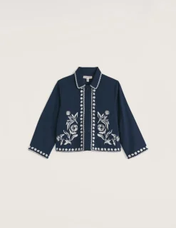Pure Cotton Embroidered Lightweight Jacket