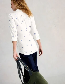 Pure Cotton Embroidered Longline Shirt