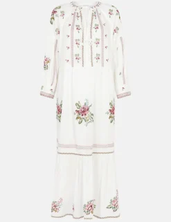 Pure Cotton Embroidered Maxi Beach Dress