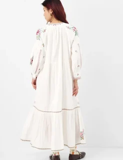 Pure Cotton Embroidered Maxi Beach Dress
