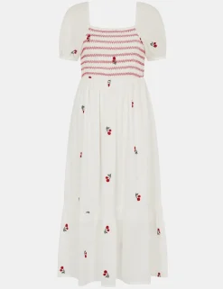 Pure Cotton Embroidered Midaxi Beach Dress