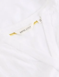 Pure Cotton Embroidered Notch Neck Blouse