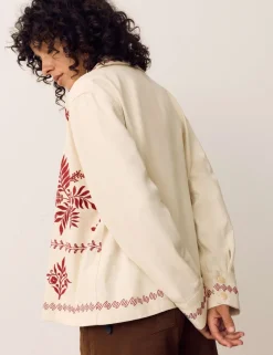 Pure Cotton Embroidered Overshirt
