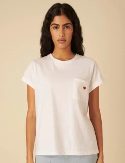 Pure Cotton Embroidered Pocket T-Shirt