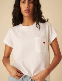Pure Cotton Embroidered Pocket T-Shirt