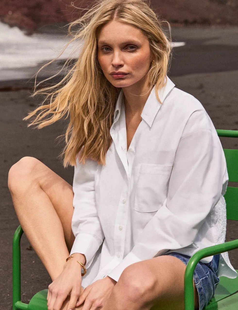 Pure Cotton Embroidered Relaxed Shirt