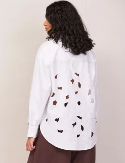 Pure Cotton Embroidered Relaxed Shirt
