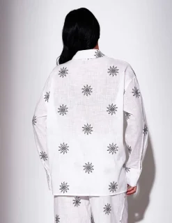 Pure Cotton Embroidered Relaxed Beach Shirt