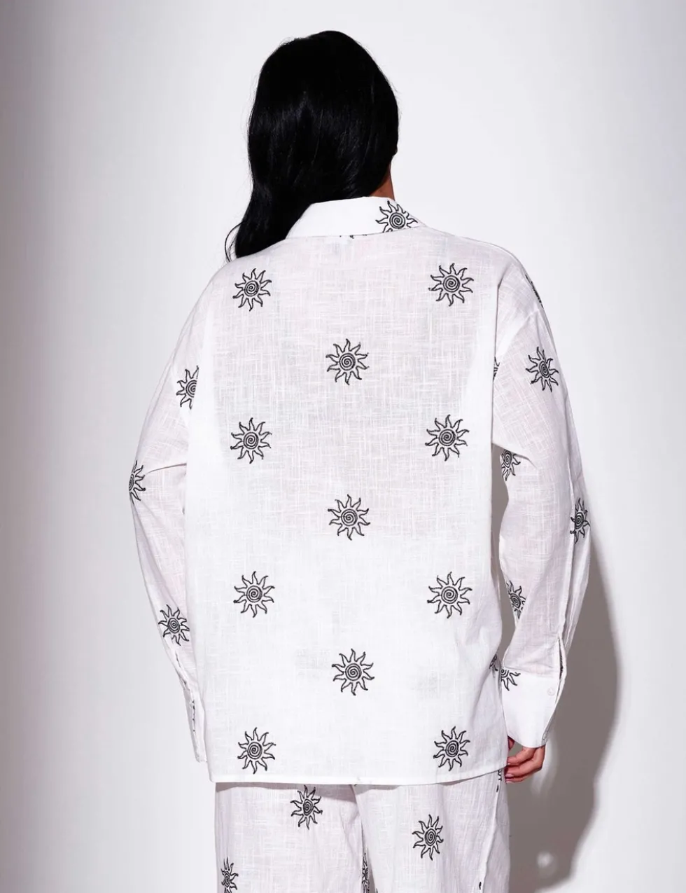 Pure Cotton Embroidered Relaxed Beach Shirt