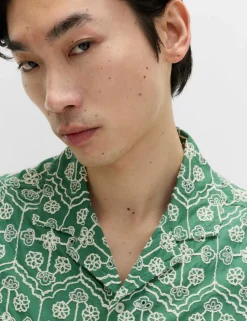Pure Cotton Embroidered Short Sleeve Shirt