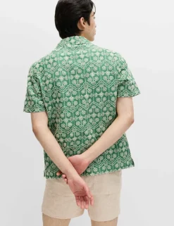 Pure Cotton Embroidered Short Sleeve Shirt