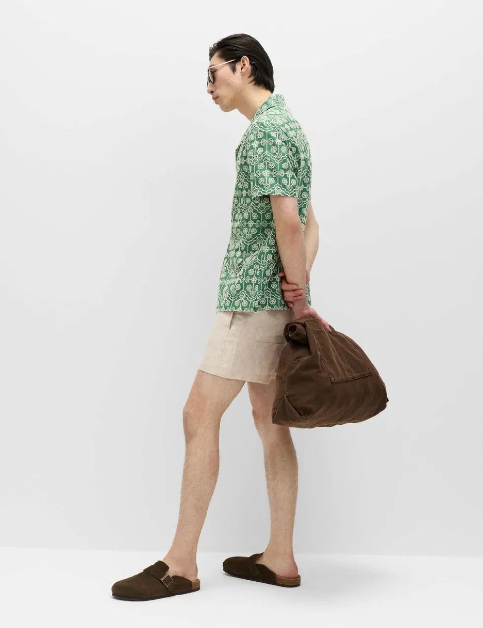 Pure Cotton Embroidered Short Sleeve Shirt