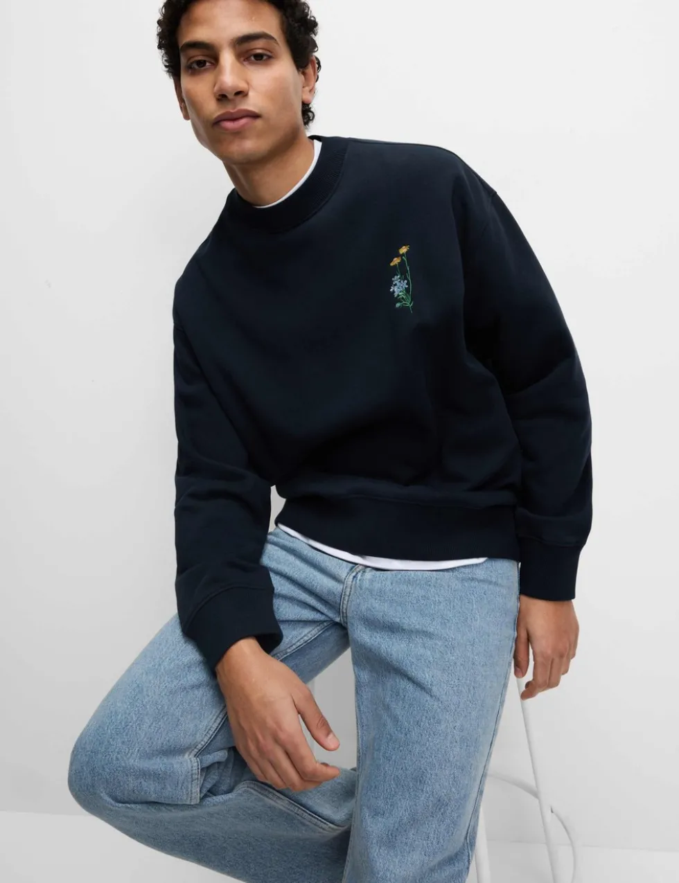 Pure Cotton Embroidered Sweatshirt
