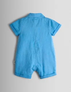 Pure Cotton Embroidered Safari Romper (0-24 Mths)