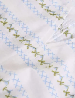 Pure Cotton Embroidered Stripe T-Shirt