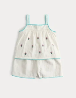 Pure Cotton Embroidered Short Pyjamas (1-8 Yrs)