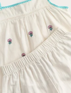 Pure Cotton Embroidered Short Pyjamas (1-8 Yrs)