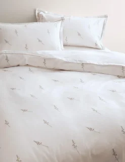 Pure Cotton Embroidered Sprig Bedding Set