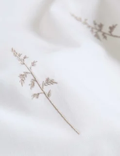 Pure Cotton Embroidered Sprig Bedding Set