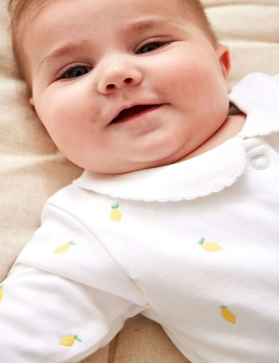 Pure Cotton Embroidered Sleepsuit (7lbs-12 Mths)