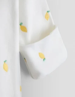 Pure Cotton Embroidered Sleepsuit (7lbs-12 Mths)