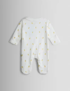 Pure Cotton Embroidered Sleepsuit (7lbs-12 Mths)