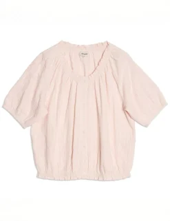 Pure Cotton Embroidered Scoop Neck Top