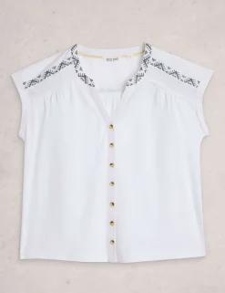 Pure Cotton Embroidered Shirt