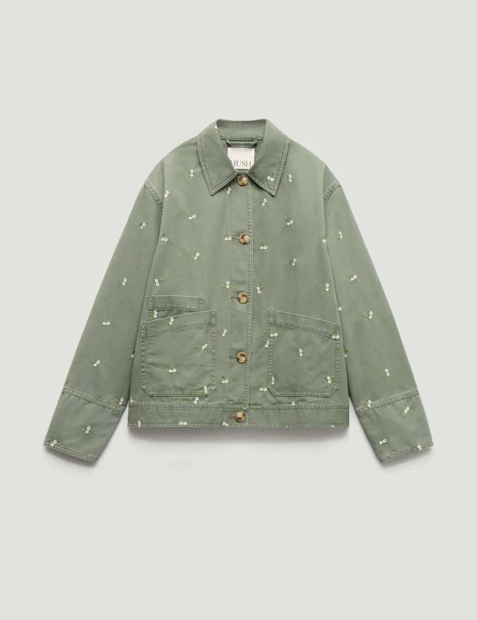 Pure Cotton Embroidered Utility Jacket