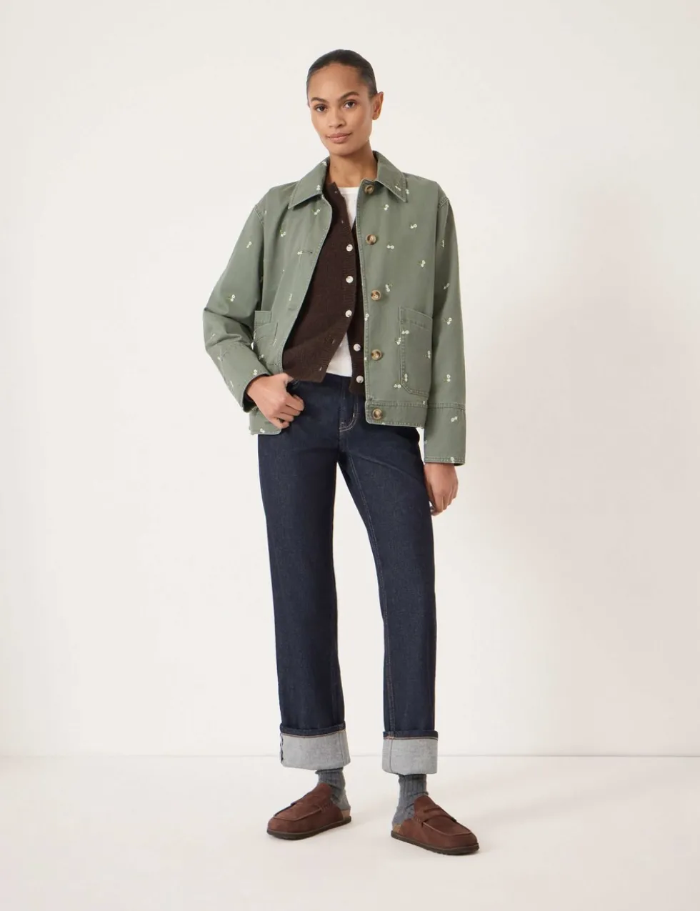 Pure Cotton Embroidered Utility Jacket