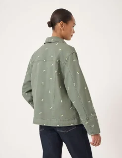 Pure Cotton Embroidered Utility Jacket