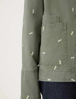 Pure Cotton Embroidered Utility Jacket